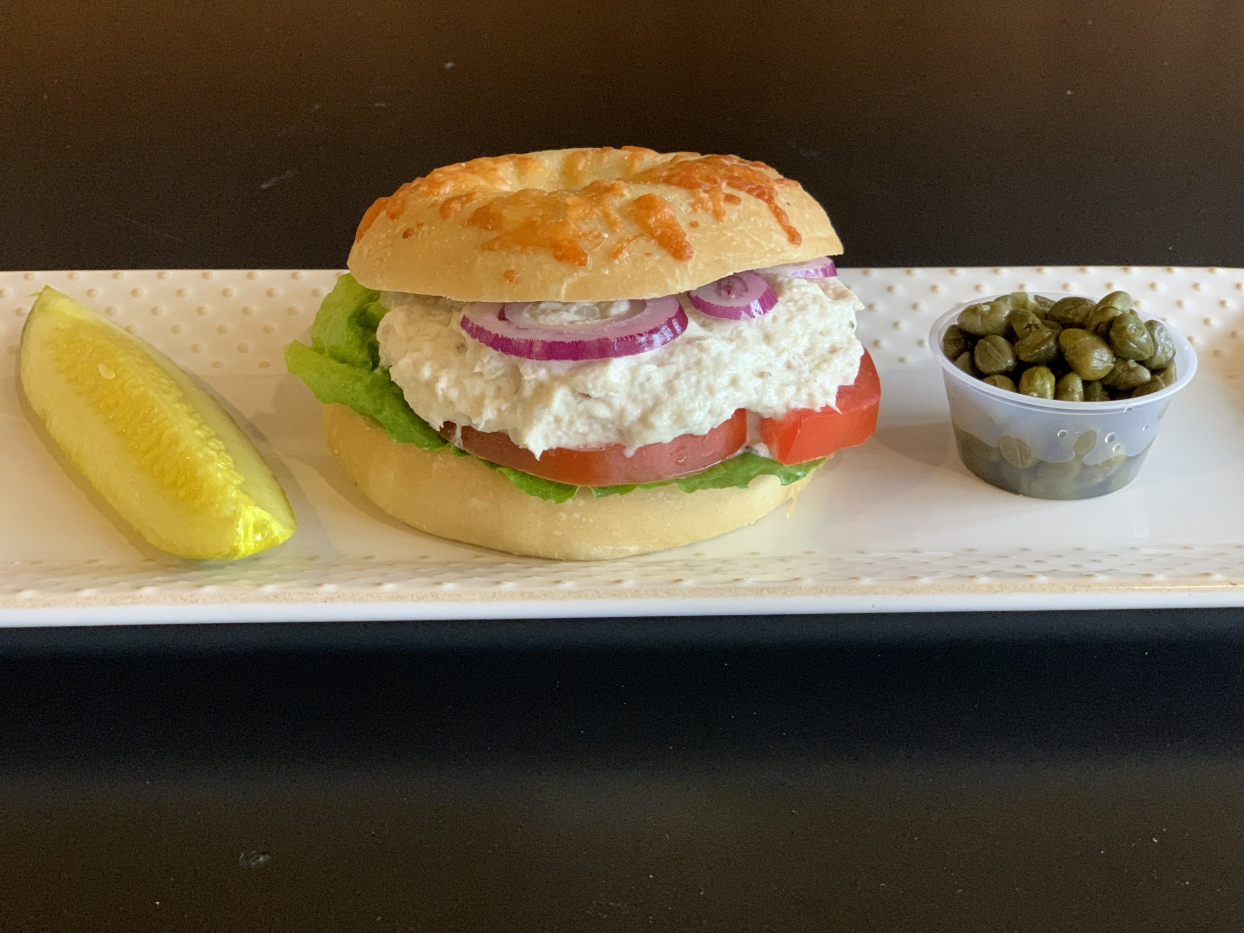 White fish salad sandwich